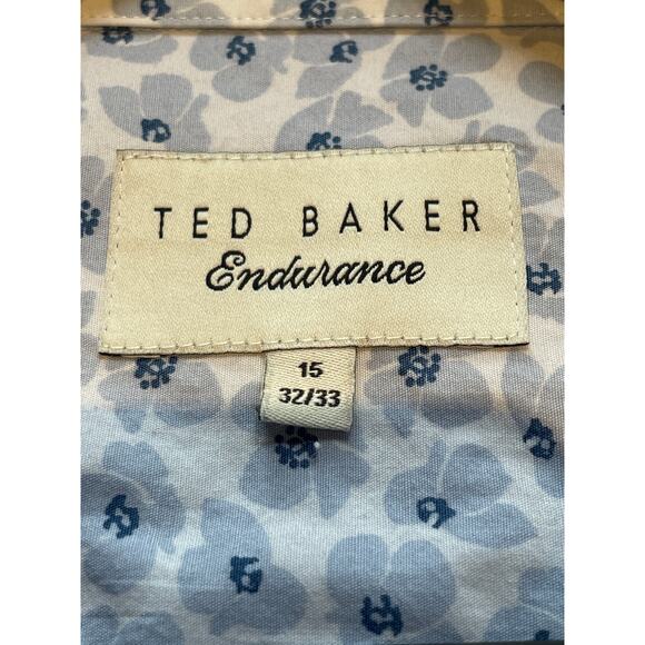 Ted Baker Endurance Men’s Shirt Size 15 32/33 Blue/White Button Down - Picture 3 of 6